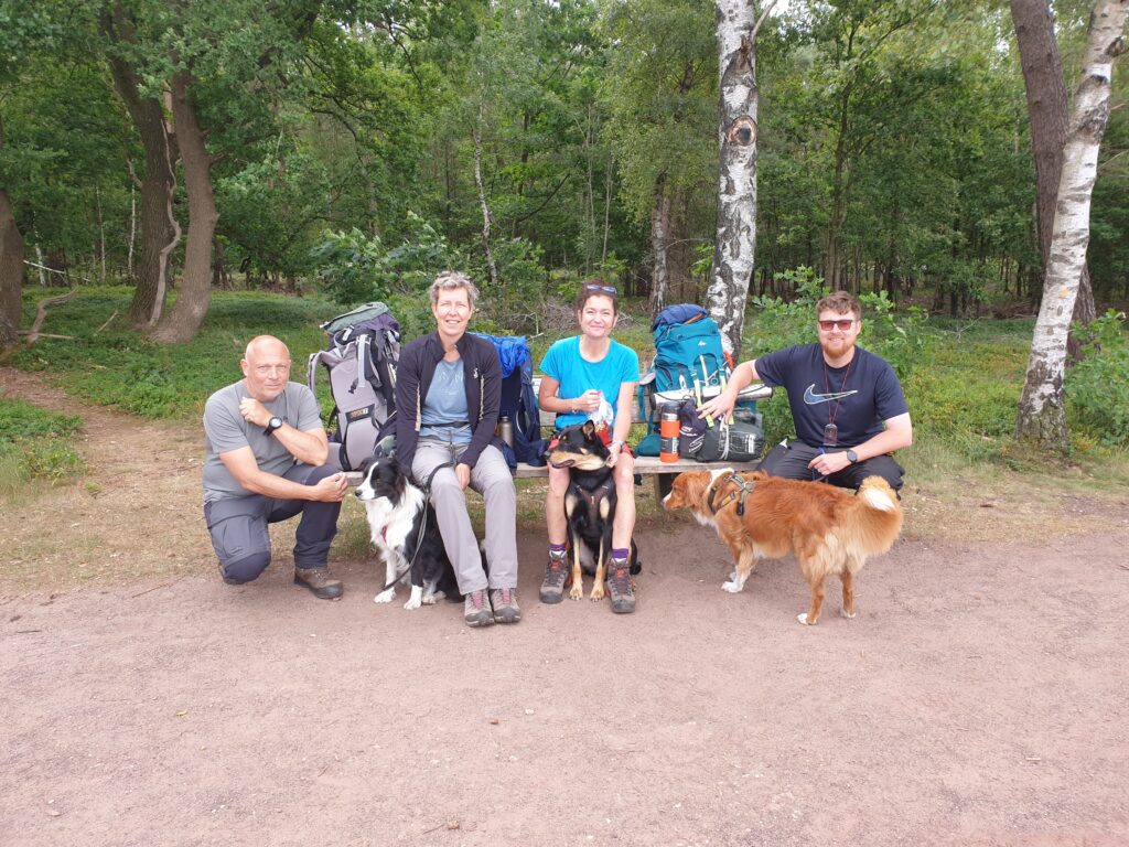 Onze groep bij de cursus Trekking met hond 2025